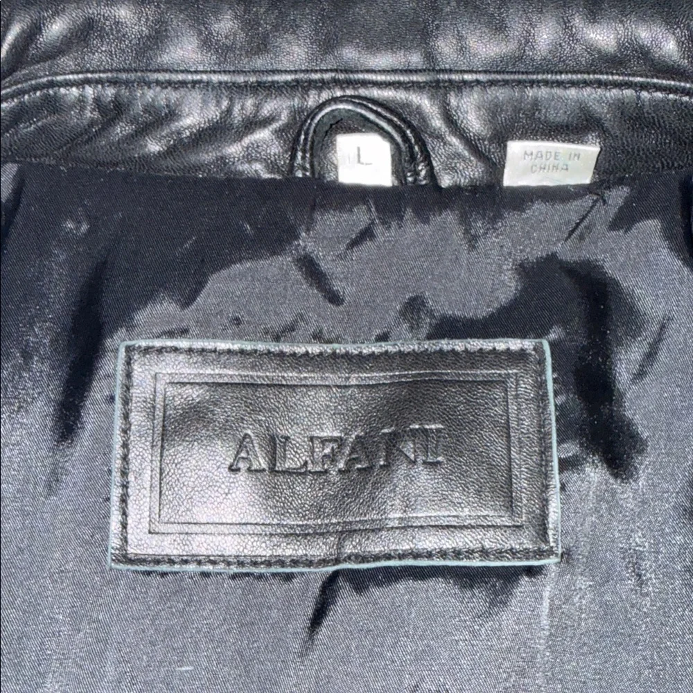Alfani Buttery Soft Black Leather Jacket - Size Large - Picture 12 of 14